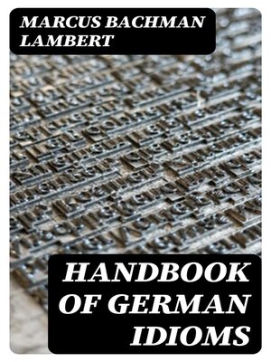 cover image of Handbook of German Idioms